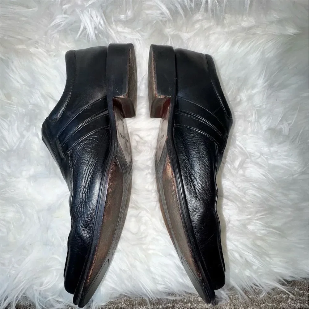 Mezlan McQueen Style Black Leather‎ Loafers Men’s 11.5 Made in Spain Slip-On